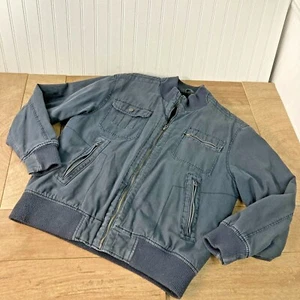 Bomber vintage Arizona foderato pile zip grigio cotone giacca tasche uomo taglia XL - Foto 1 di 12
