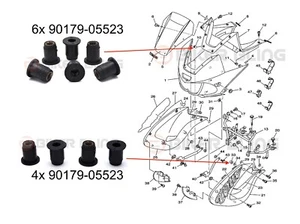 Yamaha TDM 850 1996-2001 Windschutzscheibe & Verkleidung Gummi Well Muttern 90179-05523 - Bild 1 von 3