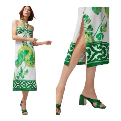 White House Black Market Tie-Neck Halter Midi Dress Size 0 - Image 1 of 4