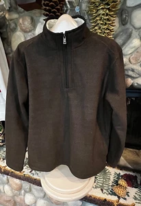 Suéter Pullover ORVIS PARA HOMBRES Forrado de Vellón Cuarto 1/4 Cremallera Marrón Negro Talla LG USADO EN EXCELENTE ESTADO - Imagen 1 de 23
