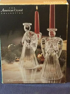 THE AMERICAN CRYSTAL COLLECTION 7 1/4" ANGEL CANDLEHOLDERS-SET OF 2 - Imagen 1 de 6