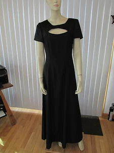 PAPELL BOUTIQUE EVENING Black Long Gown $280 NWT Satin Polyester Sz 6 - Picture 1 of 12