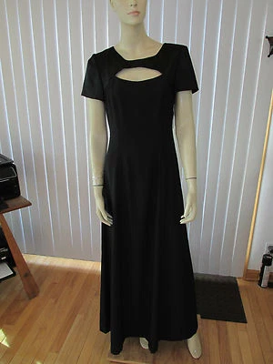 Vestido largo negro PAPELL BOUTIQUE NOCHE $280 NUEVO CON ETIQUETAS poliéster satinado talla 6 Foto 1 de 4