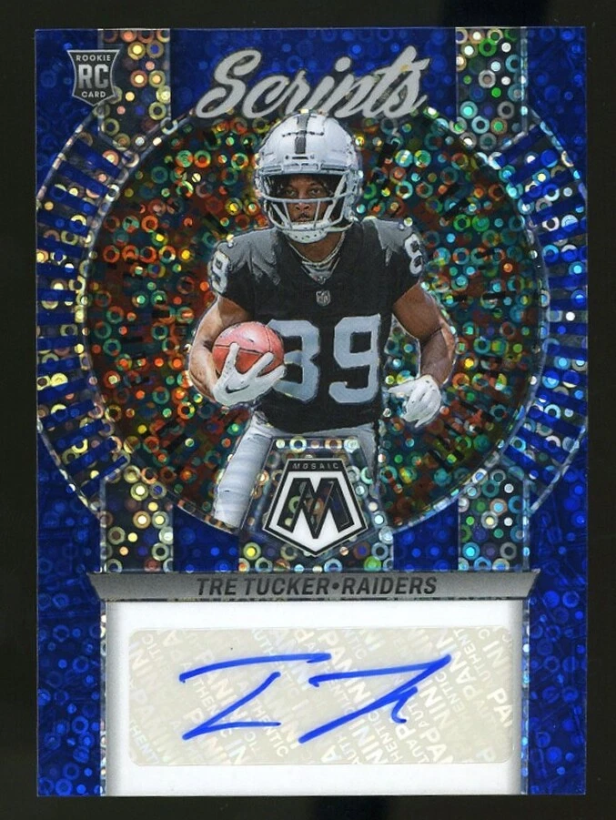 2023 Panini Mosaic Scripts #RS-TT TRE TUCKER Auto/Autograph Rookie RC Raiders - Image 1 of 1