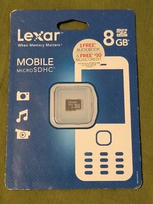 Lexar Mobile Micro SDHC 8 GB Class 10 NEW Sealed. - Image 1 of 3