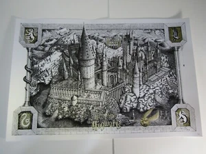 Hogwarts Map Harry Potter Variant Screen Print by Jeff Murray Not Mondo PVT Comm - Picture 1 of 12