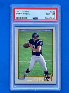 2001 Topps #328 Drew Brees Rookie Card RC PSA 8 NM-MINT Chargers - Picture 1 of 2