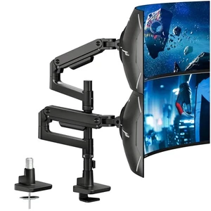 Monitor Halterung 2 Monitore für 17-49 Zoll Flach & Curved Bildschirme Bildsc... - Afbeelding 1 van 9