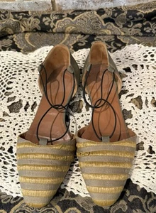 Giorgio Armani Woven T-Strap Point Toe Flats Size 36.5 US 6 - Picture 1 of 9
