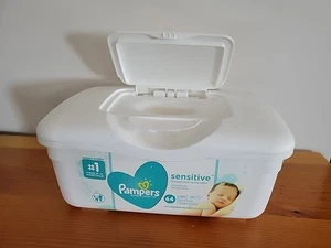 EMPTY Pampers Baby Wipes Container White Reusable pop up Holder - Picture 1 of 4