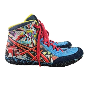 Rare Asics Aggressor One Wrestling Shoes L.E. Comic Hero Men's Size 9 - Picture 1 of 9
