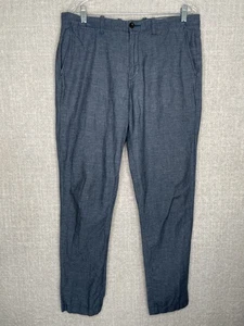 Pantalone J Crew uomo 34x34 blu Baird McNutt misto lino irlandese cotone leggero - Foto 1 di 7