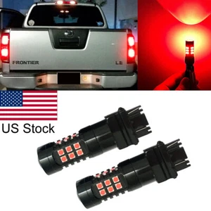 2x 3157 Red Strobe Flashing Brake Tail Light Bulbs For Nissan Frontier Altima Et - Picture 1 of 6