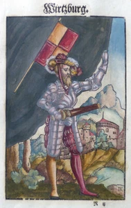 MILITARIA WÜRZBURG KAUFBEUREN KÖBEL WAPPEN BUCH FAHNENSCHWINGER LANDSKNECHT 1579 - Picture 1 of 2