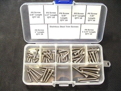 Tornillos de ajuste de chapa automotriz cabeza Phillips ovalada de acero inoxidable #6 Chevy Foto 1 de 4