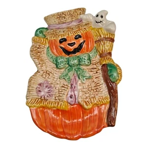 VTG Fitz and Floyd Omnibus 1995 Halloween Sir Jack O Lantern Canape Plate - Picture 1 of 8