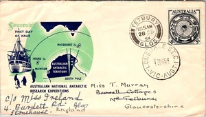 AUSTRALIA 1954 CACHET FDC COVER COMM ANTARCTIC RESEARCH EXPEDITION SPECIAL CANC - Picture 1 of 2