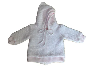 Vintage Snuggle Alert brand cardigan, sz 6-9 mos, light pink, back zipper - Picture 1 of 7