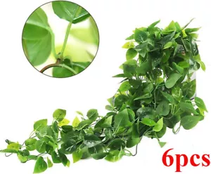 6Pcs Artificial Hanging Plants Fake Ivy Vine Trailing Foliage Leaf Home Decor - Picture 1 of 13