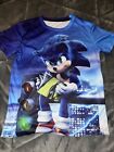 Sonic The Hedgehog Boys S T-shirt bleu éclair neuf avec étiquette jeunesse petit