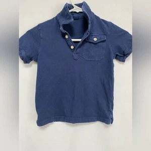 Baby Gap boys 5T short sleeve navy blue collared shirt 100% cotton - Picture 1 of 6