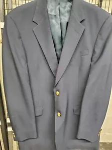 Austin Reed Blazer Men’s 42 L Navy Blue 2 Button Wool Gold Button Sport Jacket - Picture 1 of 6