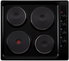 Cookology Solid Plate Hob 60cm Electric Built-In 4 Zone - Black SEP602BK