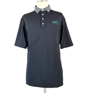 FootJoy golf polo shirt men's large blue short sleeve dry fit Fox Hollow - Picture 1 of 14