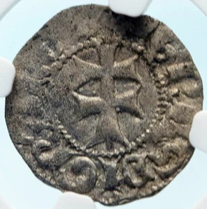 1336-87 ESPAÑA Rey Español PEDRO III PETER Moneda Antigua Dinero de Plata NGC i83743 - Imagen 1 de 5