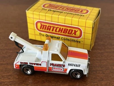 1987 Matchbox MB21 GMC Wrecker Frank's Getty Tow Truck White 1/72 With Box. - Image 1 of 4