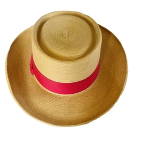 "La Giralda" Natural Palm Leaf Hat Handmade  Guatemala Palm Heart Factory 52 - Picture 1 of 5