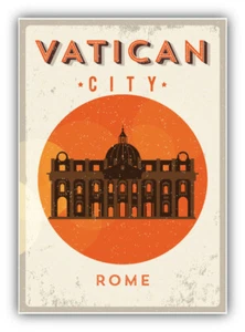 Vatican Rome Vintage Travel Car Bumper Sticker Decal  -  ''SIZES'' - Picture 1 of 1