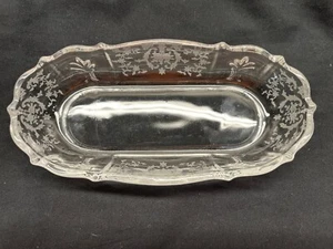 One (1) Crystal Fostoria Baroque Meadow Rose 8" Pickle Dish - Picture 1 of 1