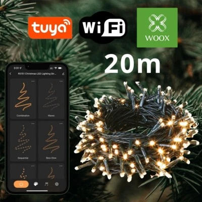 LED Christmas Lights 20m 200 LEDs WiFi Tuya App Xmas Lights - Image 1 of 4