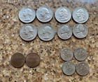 6 X Quarter Dollars,  2 X 1 Cent, 2 X 5 Cent & 4 X 1 Dime Usa Coins - 1972-1999