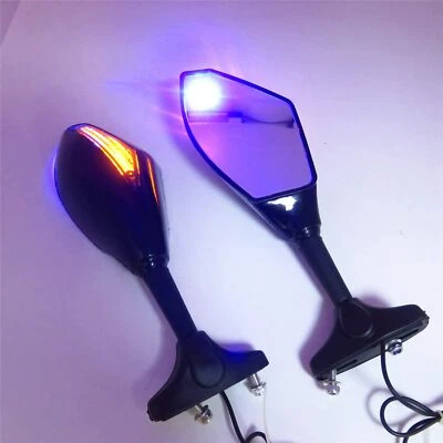 Espejos retrovisores LED para motocicleta Kawasaki Ninja 500 636 ZX6R RR ZX750 ZX7R Foto 1 de 4