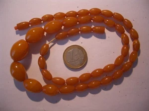 Bernsteinkette Amber butterscotch, Oliven, Drehverschluss, 60 cm L, 30,4 g, Toll - Bild 1 von 8