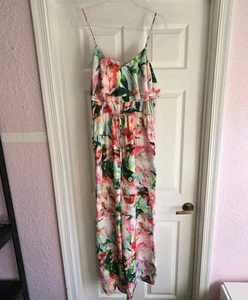 Anthropologie Fleur Wood Ikebana Floral Silk Jumpsuit Strampler Gr. M Party - Bild 1 von 9