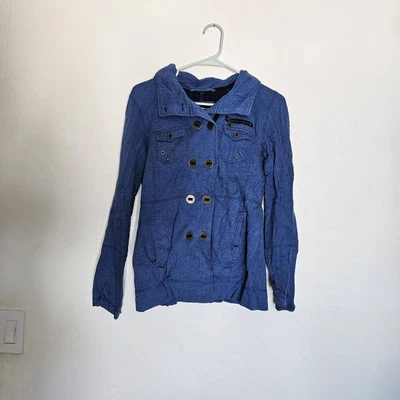 Hurley двубортный черный Peacoat повседневный куртка женщин размер S синий - Изображение 1 из 4