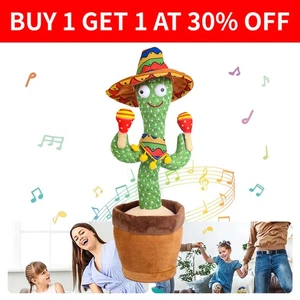 Dancing Cactus Plush Toy Wiggle Singing Talking Recording Cactus Plush Toy Gifts - Picture 1 of 14