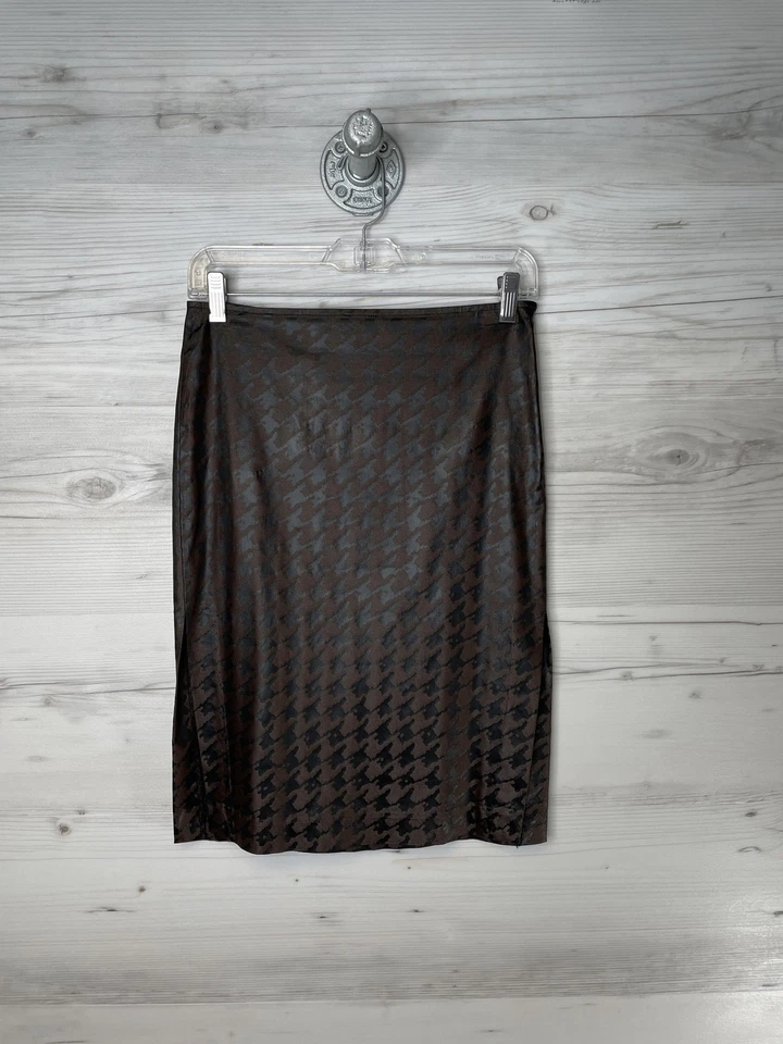 Guess Collection Falda Lápiz Mujer 2 Marrón Negro Pata de Gallo Hecha en EE. UU. G1344503 Foto 1 de 4