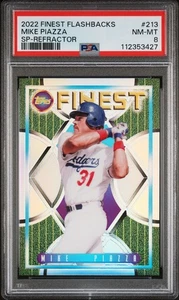 2022 Finest Flashbacks Mike Piazza SP Refractor PSA8 #213 Los Angeles Dodgers - Bild 1 von 4
