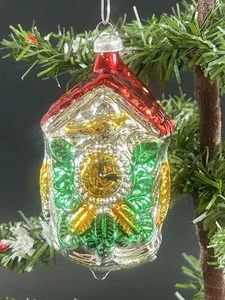 878/25  1x Weihnachtsschmuck Christbaumschmuck Haus Uhr Kuckucksuhr - Picture 1 of 4