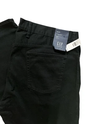 NWT Men’s Gap Jeans 42 X 34 Straight Leg Gap Flex  Mid Rise Black Denim - Image 1 of 3