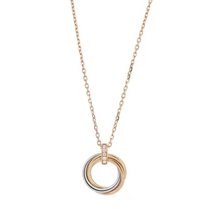 Cartier Trinity Diamond Pendant Necklace Medium Model 18K Rose Gold - Picture 1 of 6