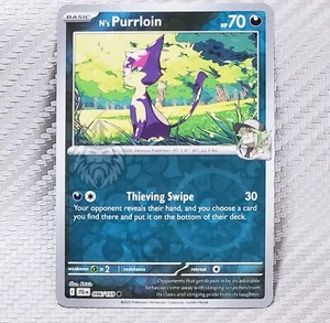 N's Purrloin 📈 Pokemon Journey Together JTG EN (SV09) 096/159 Holograma inverso - Imagen 1 de 2
