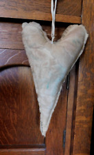 Primitive Folk Art Heart 10" Hanging Valentine Handmade Vintage textile