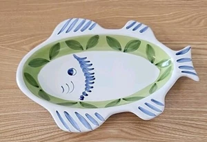 Plato para peces pequeño Caleca Blue Moon hecho en Italia 9,75"x7"x1" - Imagen 1 de 8