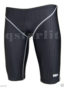 Men Male Practice Competition Training Swimwear Jammer Size 36 3XL Black New - Picture 1 of 2