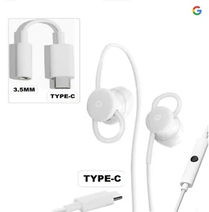 Auriculares USB-C genuinos Google O adaptador de conector de audio de 3,5 mm para Pixel 5 / 2XL - Imagen 1 de 4
